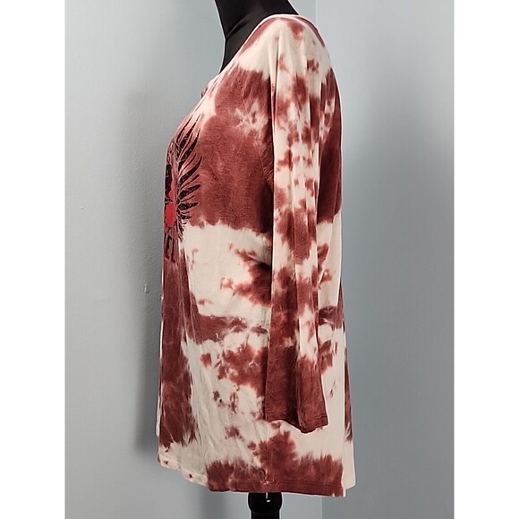 Torrid Raise Some Hell Classic Fit Size 1 Tie Dye 3/4 Sleeve Skull T Shirt 14/16 - Picture 9 of 10